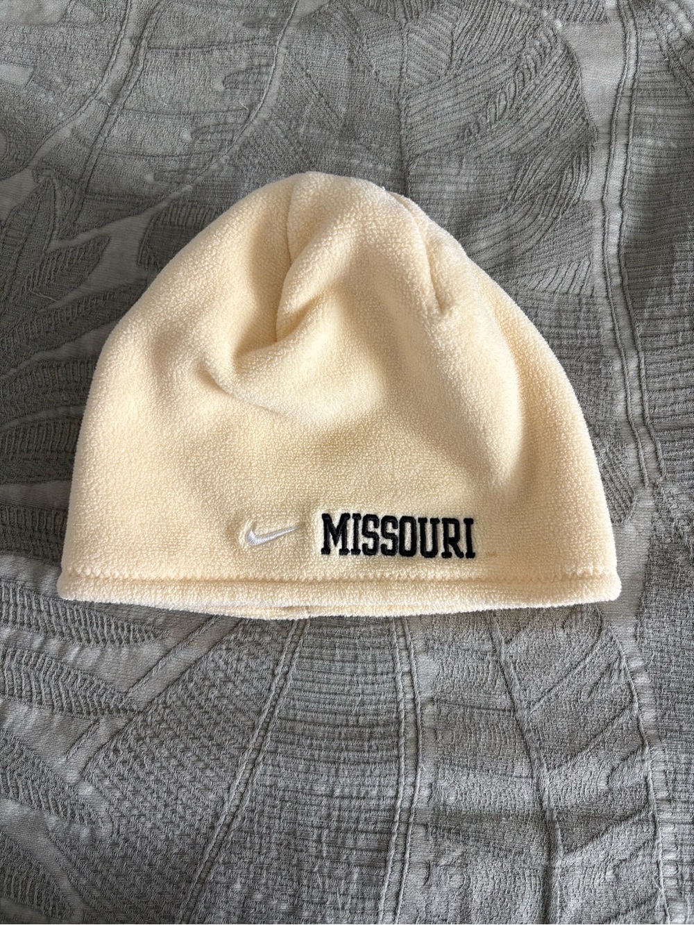 Nike Cream Fleece Beanie with Missouri Embroidery